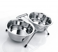 Stainless Steel Double Dinner Bowl With Wire Stand(16.5 cm/1 Qts)